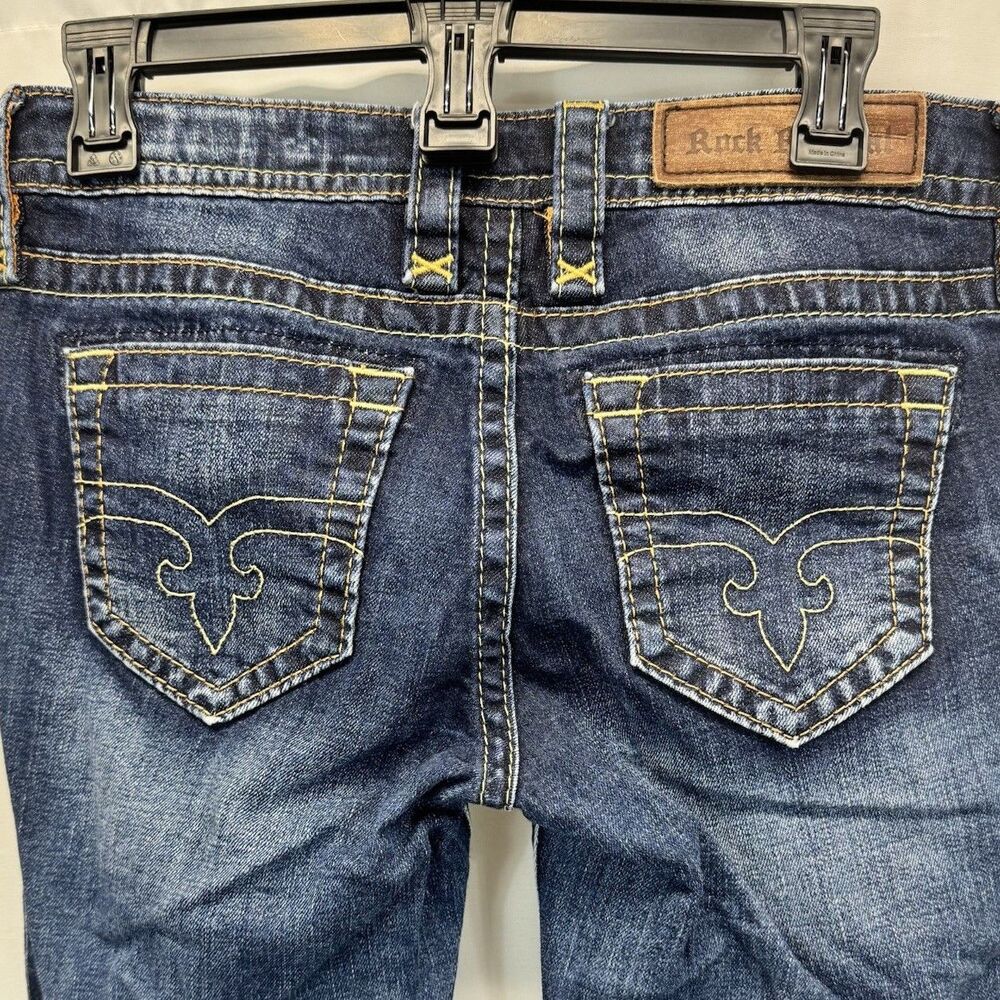 Rock Revival Anabela Skinny Jeans Womens 27 Low Rise Embroidered Y2K Fade Model
